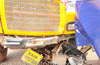 Tipper suffers brake failure; hits bike, KSRP van at Thokkottu